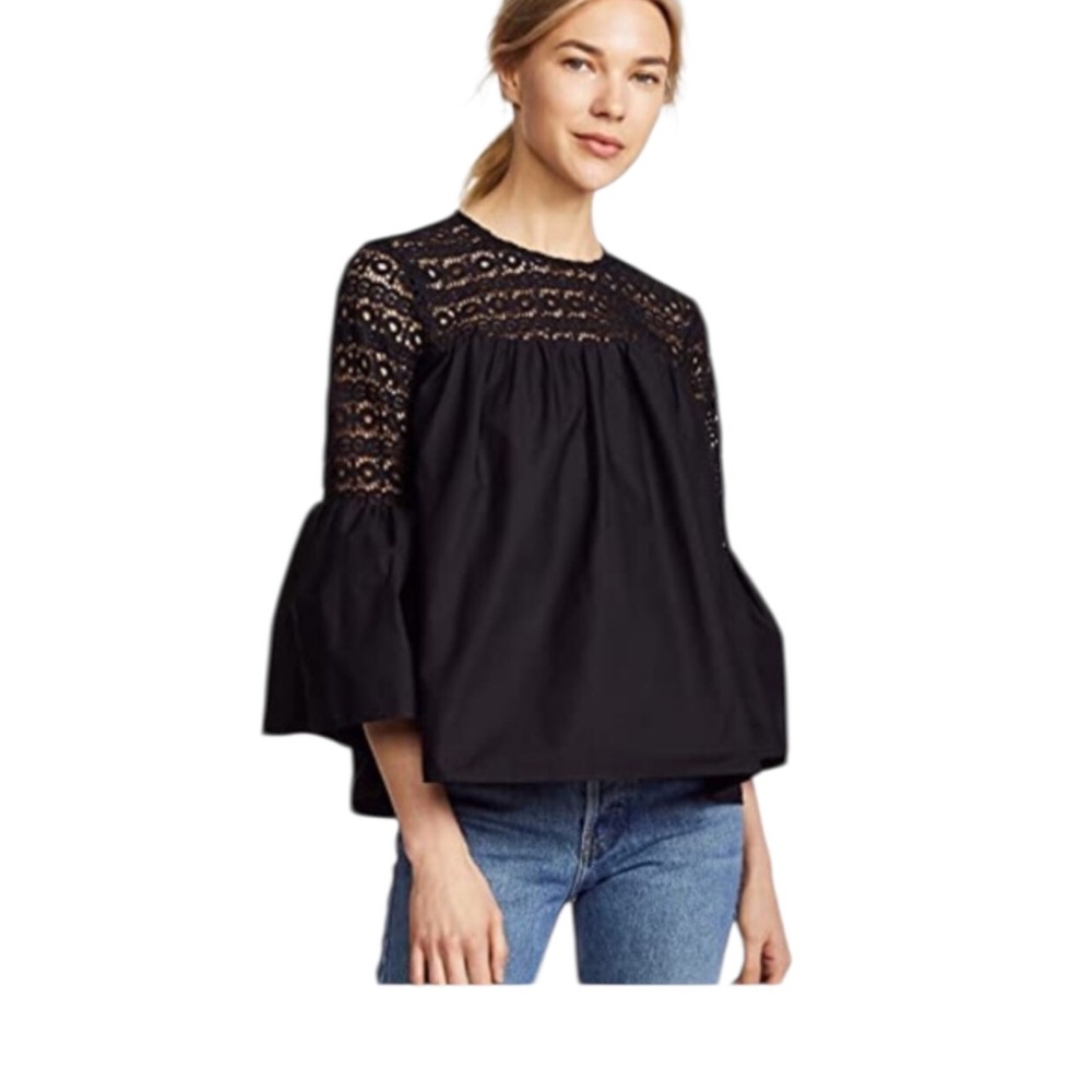 Endless Rose Boho Lace Yoke Bell Sleeve Festival Poplin Y2K Top